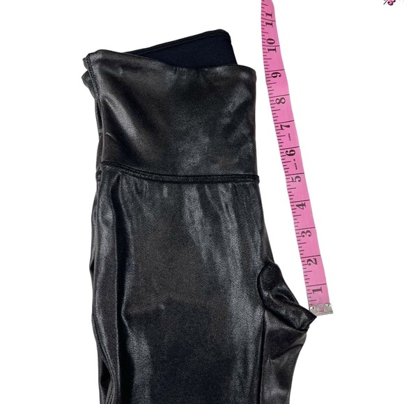 Spanx Ready To Wow Black Faux Leather Leggings Womens Size Small 2437 High Waist - Picture 10 of 10